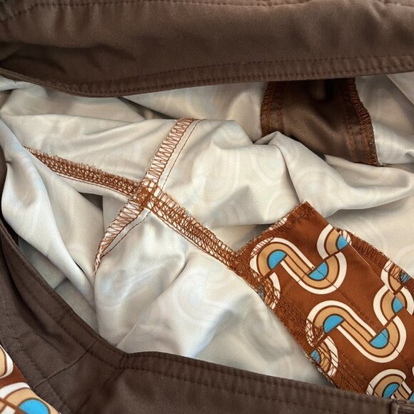 Original Penguin swim trunks board shorts brown pattern geometric men 30 - Picture 8 of 8